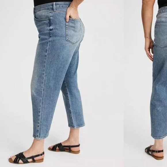 NWT TORRID plus high rise straight ankle crop jeans in Americano (sz20) - Picture 3 of 11